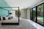 Master Bedroom Features King Bed, En Suite Bath Plus Pool, Fire Pit & Mountain Views